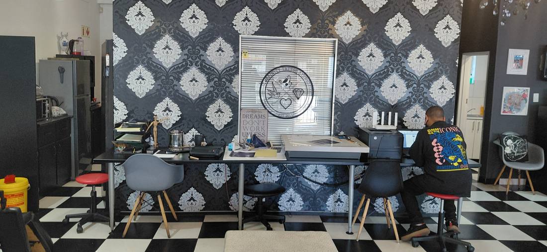 The Inkfinity studio interior in Parow